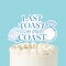 Big Dot of Happiness Last Toast on the Coast Cake Topper Set, Beach Bachelorette and Coastal Bridal Shower Decor with Ring and Seashell Designs – 3 Ct